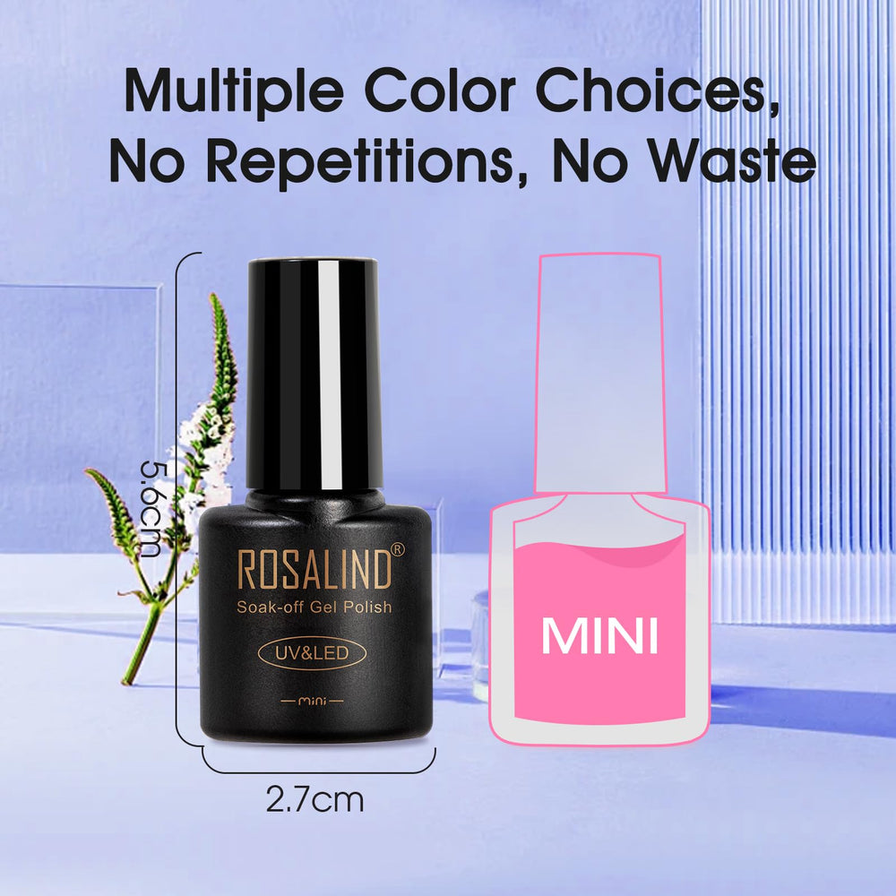 ROSALIND compact mini-bottle design emphasizes portability and storage ease.