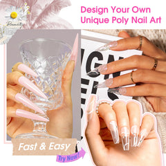 ROSALIND dry flower nails idea with pink gel accent
