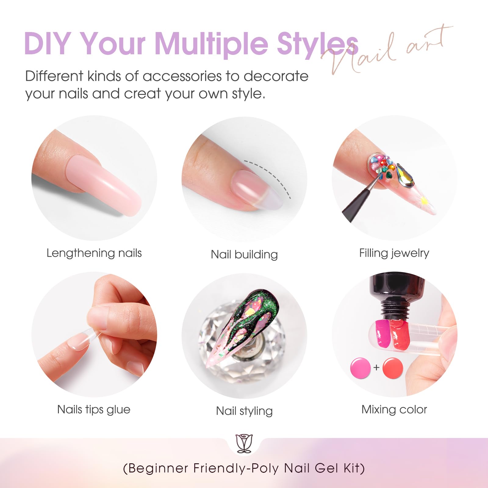 ROSALIND dual brush enables precise nail gel work