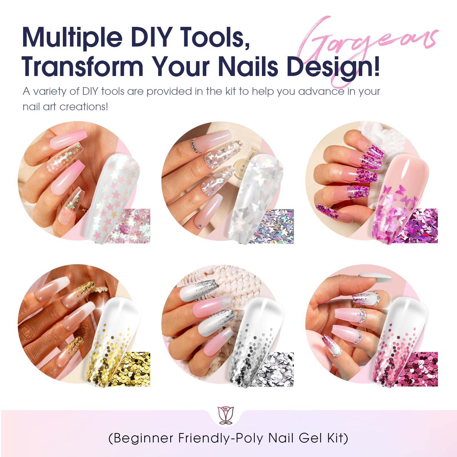 ROSALIND dual nail brush and spatula for precise gel placement.