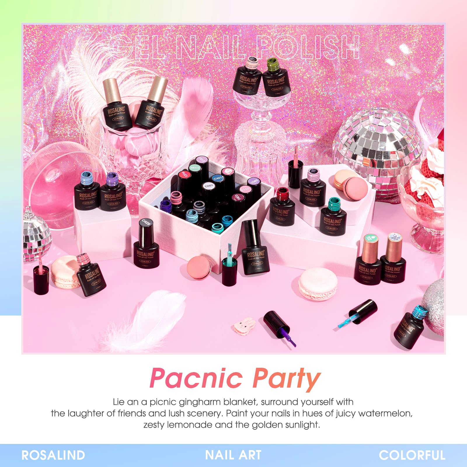 ROSALIND easy-glide brush enables quick, smooth nail application.
