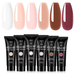 ROSALIND front packaging showing six poly gel tubes and box, clear kit benefits