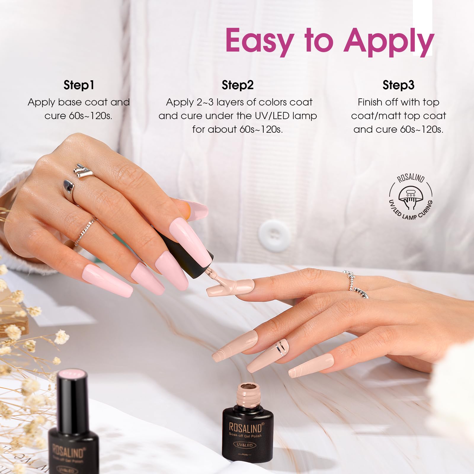 ROSALIND 9-shade gel color collection for versatile DIY nails