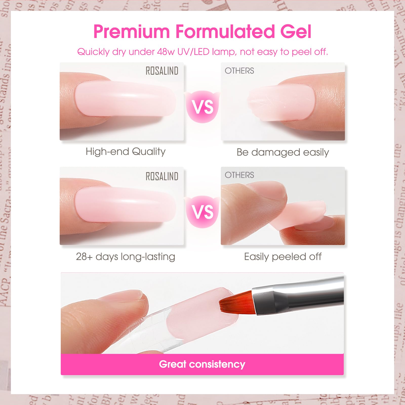 ROSALIND glitter poly nail gel for sparkling nail art