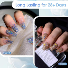 ROSALIND Glitter Sequins Gel Polish packaging highlights travel-friendly 5ml bottles
