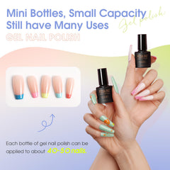 ROSALIND glossy top coat delivering a brilliant shine on color nails.