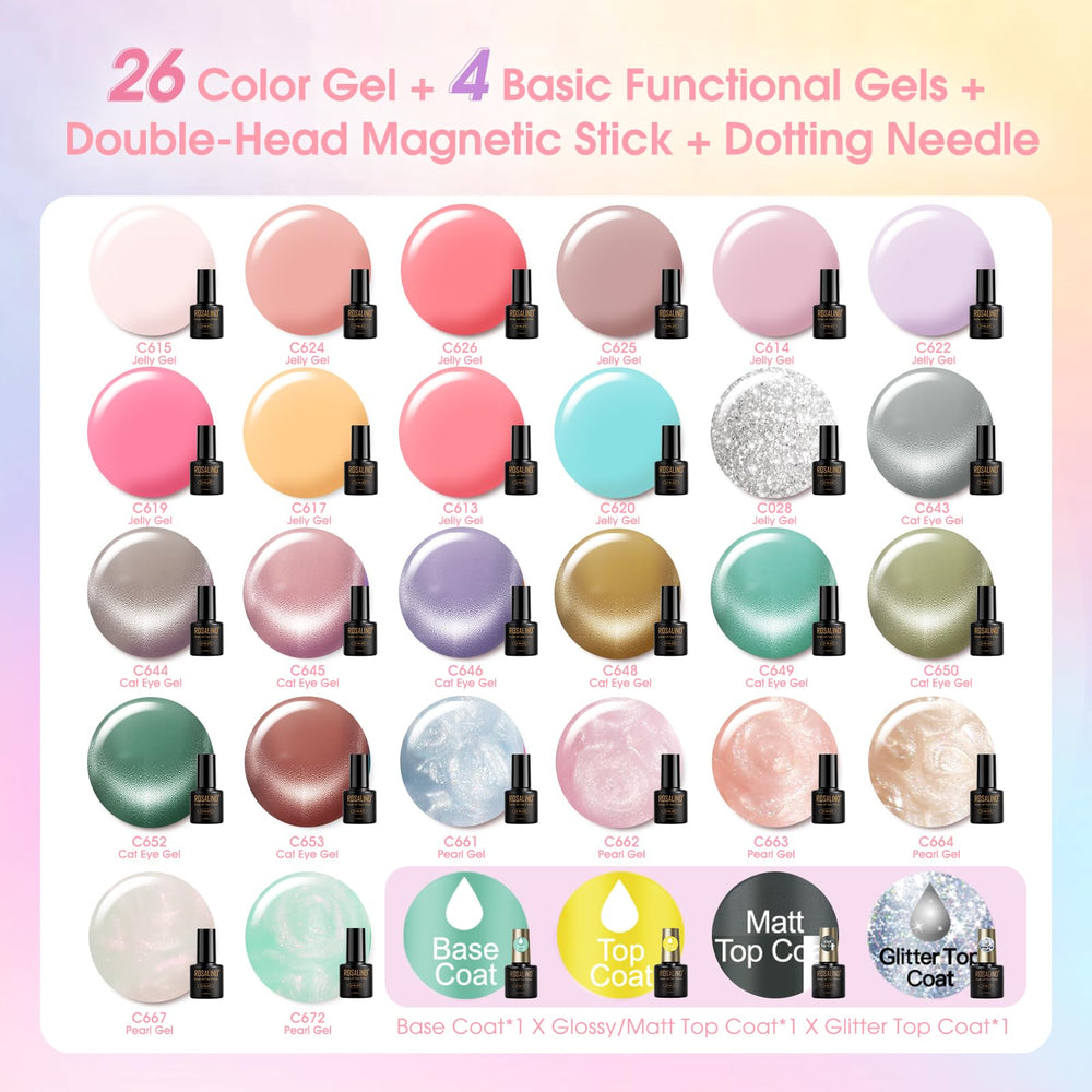 ROSALIND magnetic cat eye gel polish with magnet for shifting effect