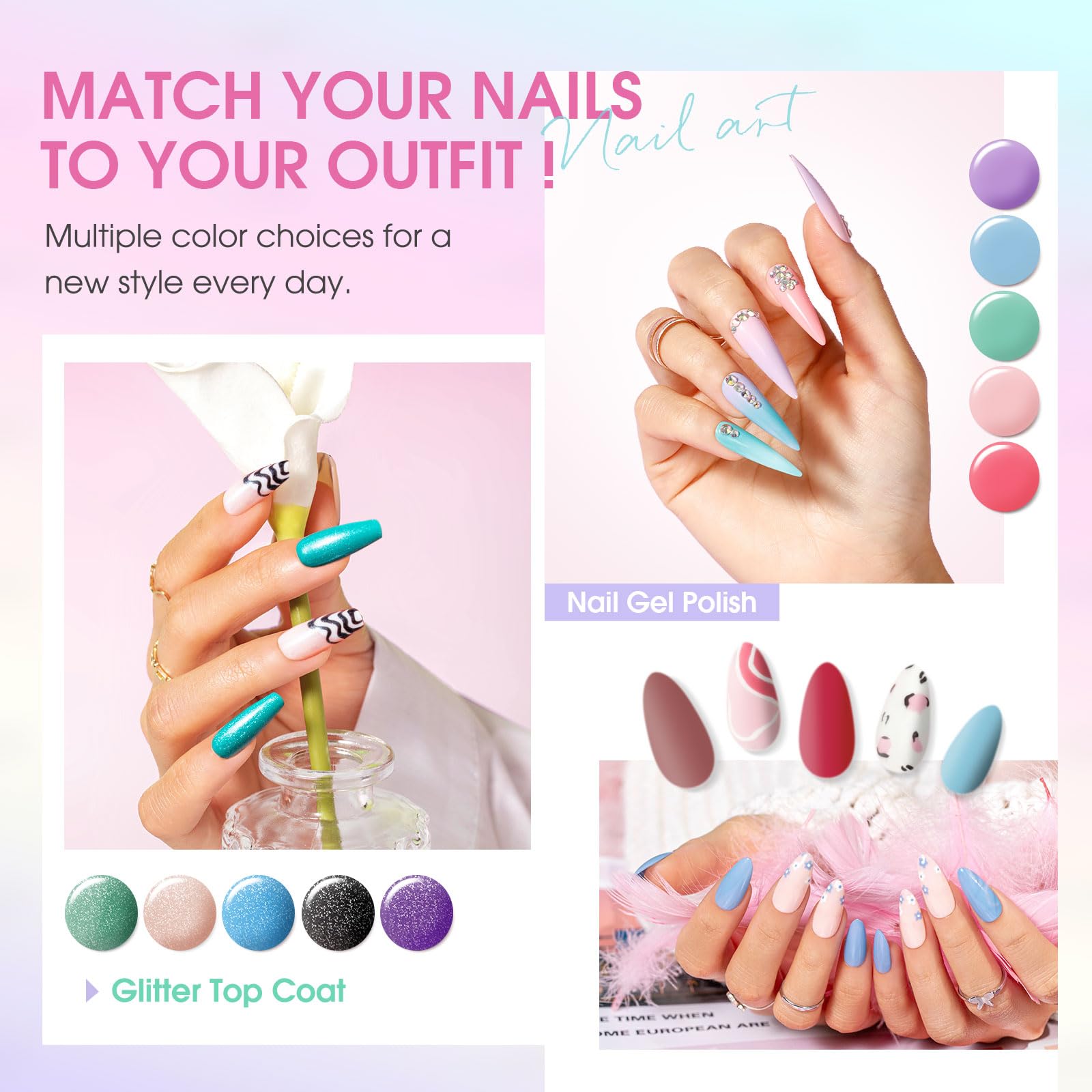 ROSALIND matte top coat bottle creates a modern velvety look.