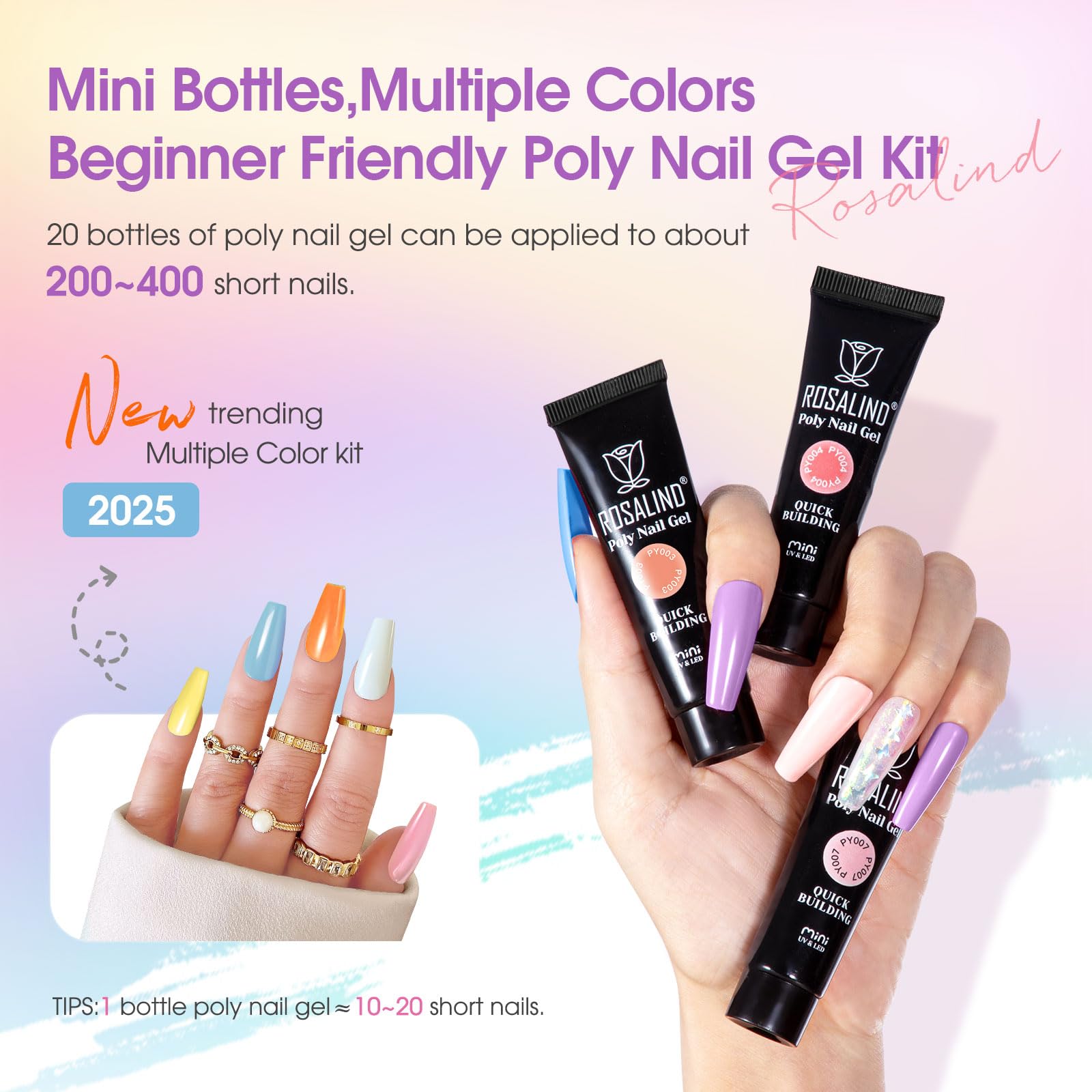 ROSALIND mini nail lamp with removable base for compact, stable setup
