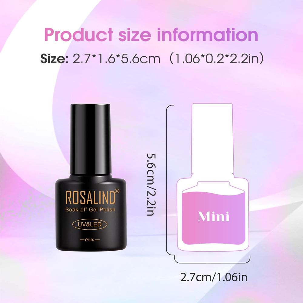 ROSALIND nail art setup ideas shows base coat color and top coat steps