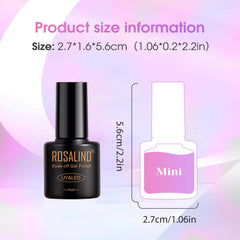 ROSALIND nail art setup ideas shows base coat color and top coat steps