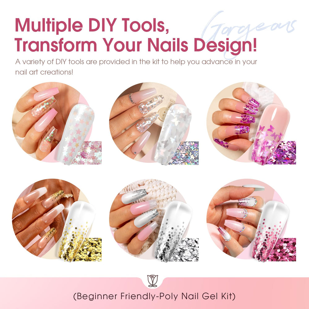 Rosalind nail forms and clips arranged for extensions.