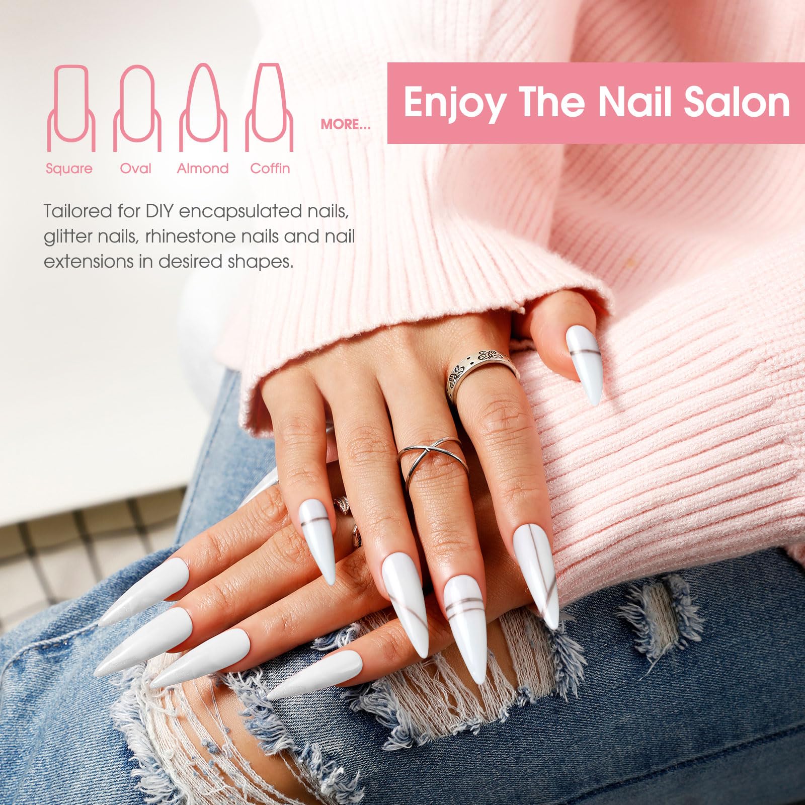 ROSALIND Builder Gel application process with smooth control for neat extensions.