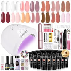 ROSALIND poly nail gel kit with 14 nude-pink colors for at-home nail art