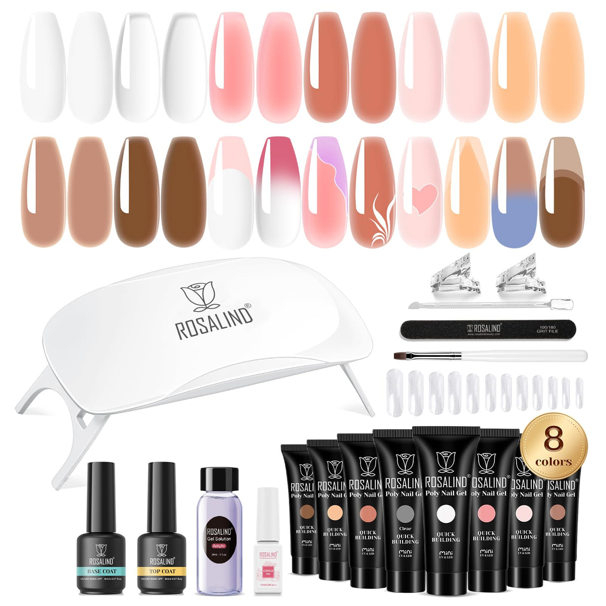ROSALIND poly nail gel kit colors for versatile at-home manicures