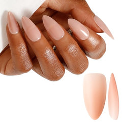 ROSALIND at-home manicure with soft pink almond nude tips