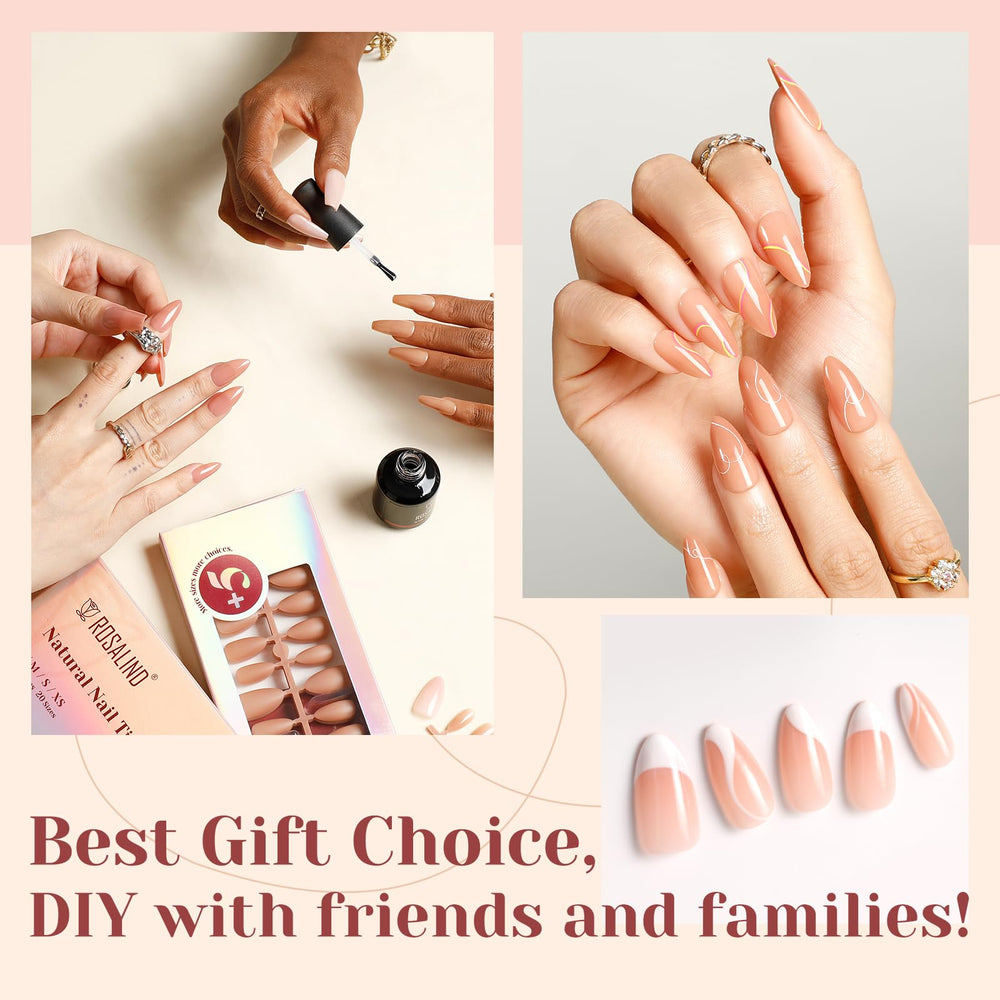 ROSALIND matte finish pink nude tips suitable for natural-looking nails