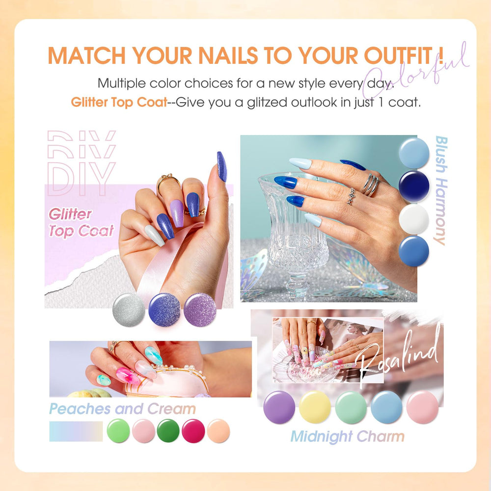 ROSALIND glossy top coat for shiny, durable results.