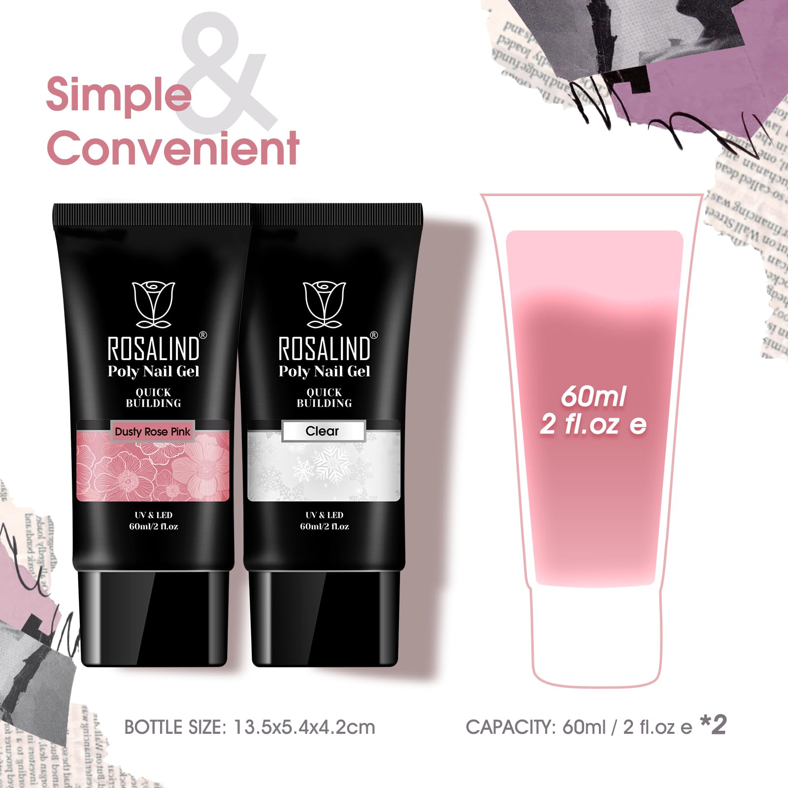 ROSALIND two-pack gel set for versatile DIY nails