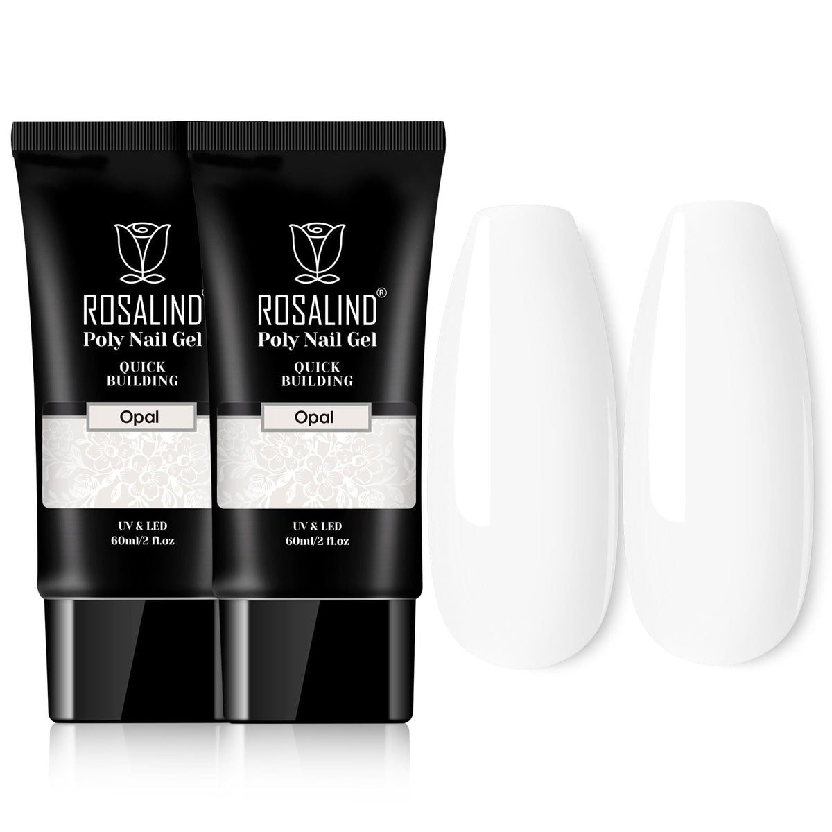 ROSALIND White Poly Extension Gel bottle enables easy at-home extensions.
