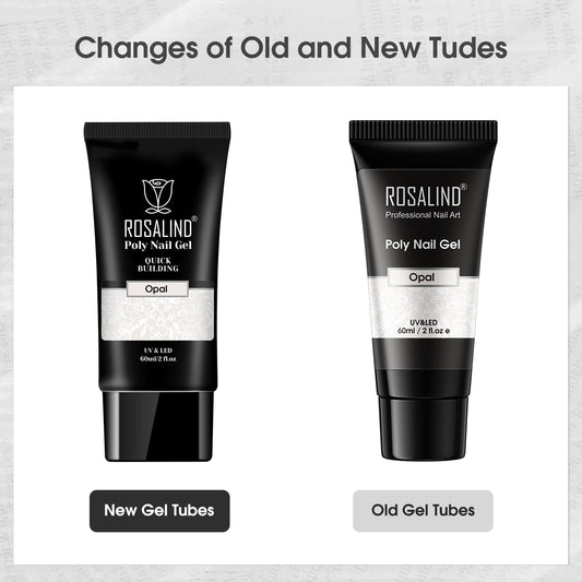 ROSALIND White Poly Extension Gel nails-ready finish for versatile shapes.