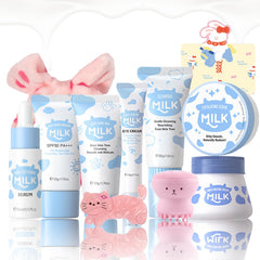 Rosardene 11-in-1 milk skincare set packaging showing full kit for daily routines