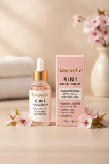 Rosavelle serum applied to face and neck in a daily routine