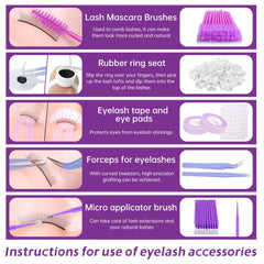 Rose Manor eyelash extensions sample used for hands-on styling practice.