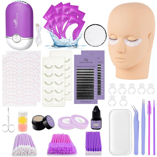 Rose Manor mannequin head in soft silicone for realistic lash practice.