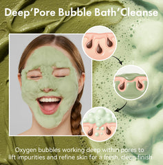 Roseblem bubble mask application scene demonstrates gentle cleansing and relaxation