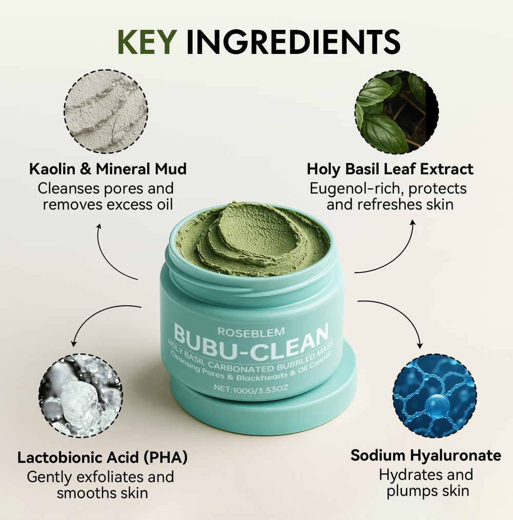 Roseblem mineral-rich mud texture supports gentle, hydrating purification