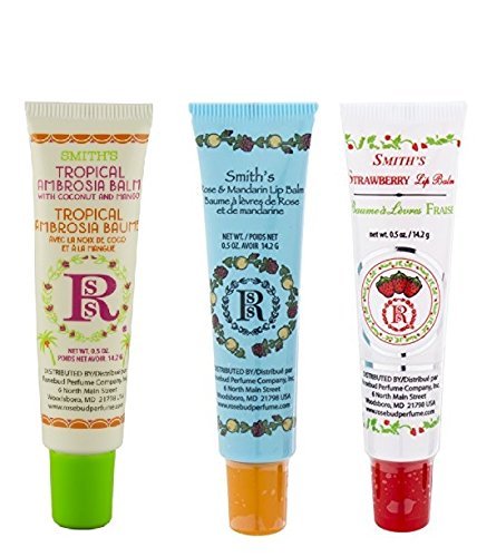 Rosebud Perfume Co. Tropical Ambrosia Balm Tube — moisturizes lips with a sunny tropical scent.