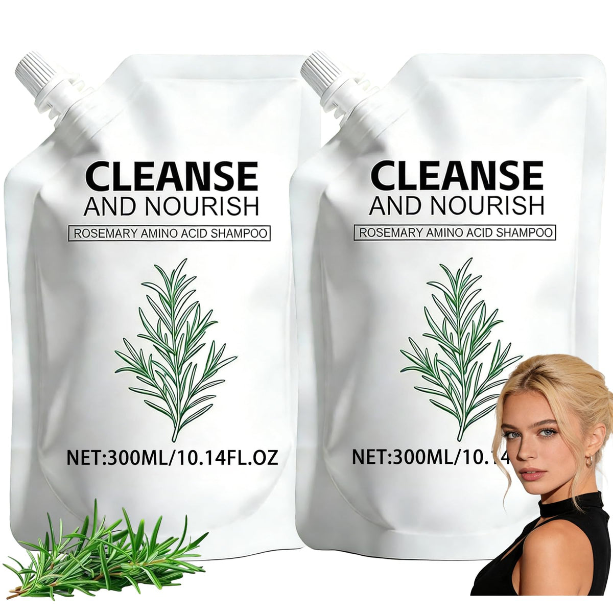 Rosemary Amino Acid Shampoo dual-pack front view for value and daily care