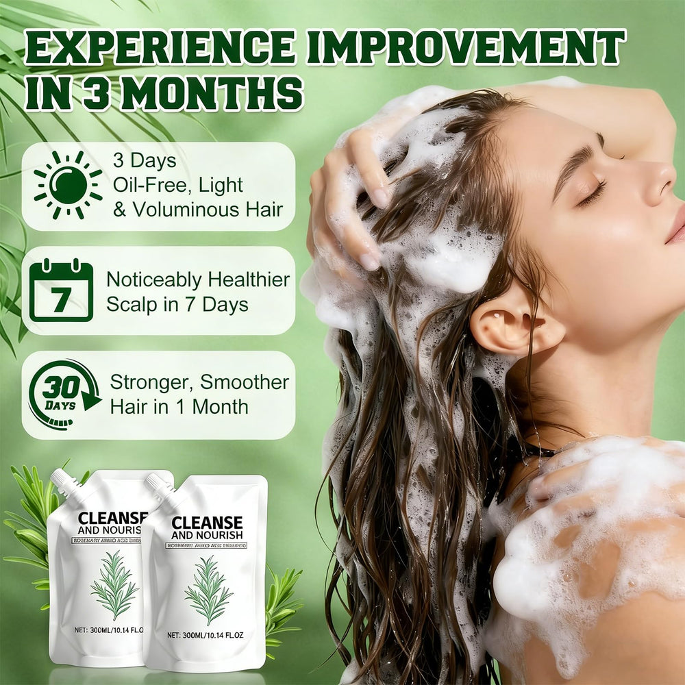 Rosemary Amino Acid Shampoo lather in hand ready for daily cleansing