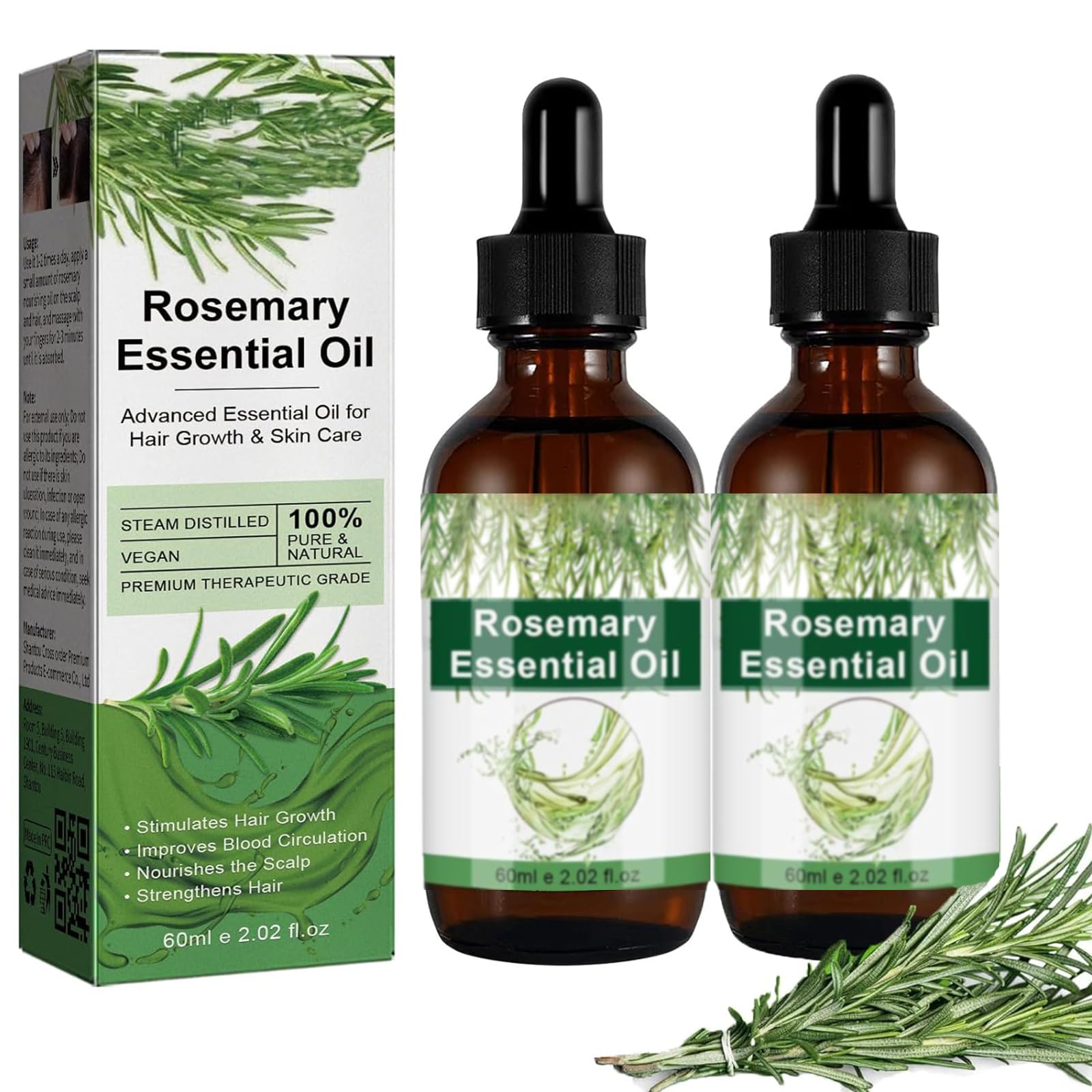 Rosemary Hair Growth Oil bottle — premium essential oil for scalp care.