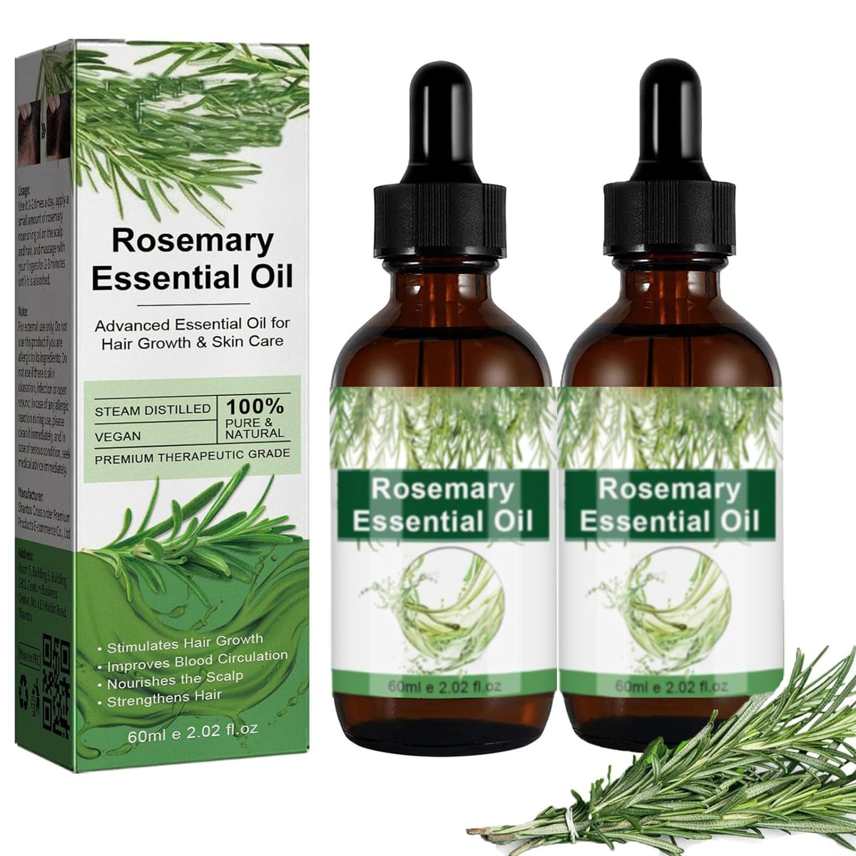 Rosemary Hair Growth Oil bottle — premium essential oil for scalp care.