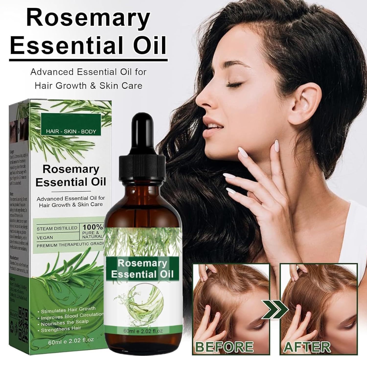 Rosemary Hair Growth Oil dropper — precise, mess-free application.