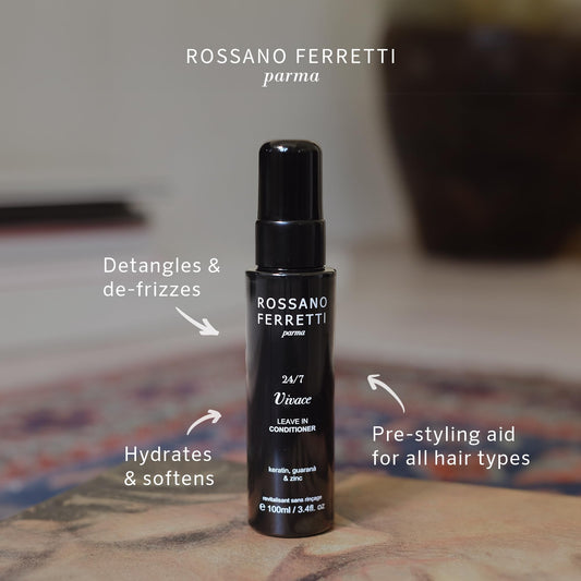 Vivace leave-in conditioner spray mist for frizz control and smoother styling.