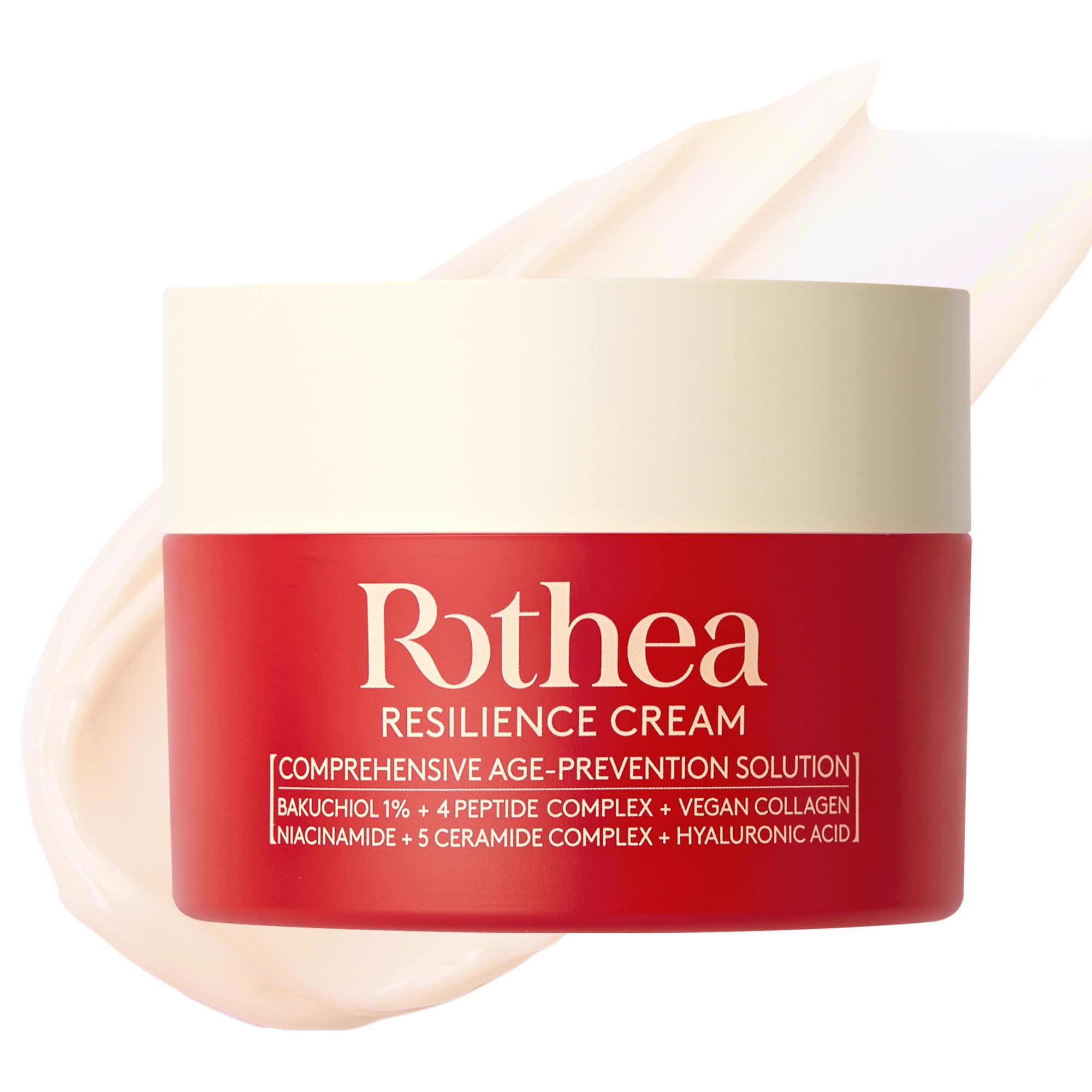 Rothea Resilience Cream jar close-up showing rich texture for daily hydration.