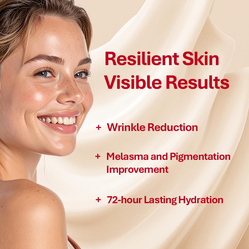 Rothea Resilience Cream texture swatch demonstrates smooth, fast-absorbing formula.