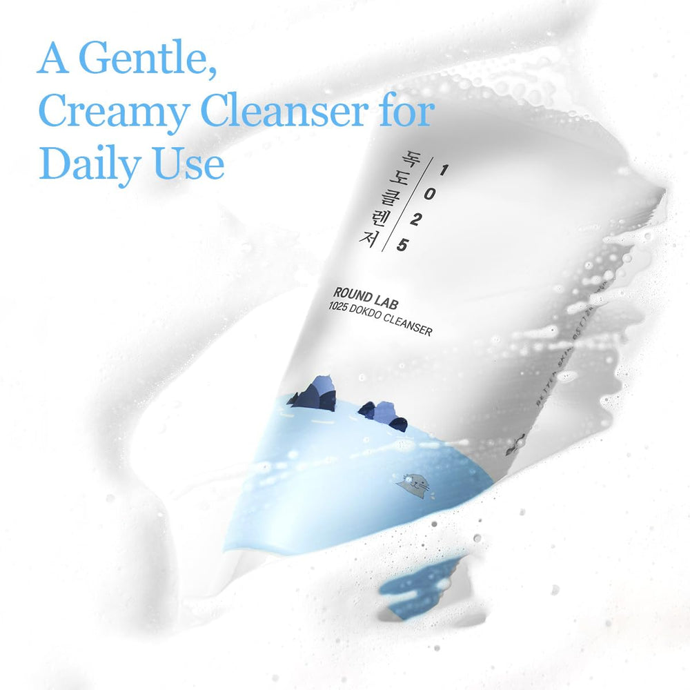 Round Lab 1025 Dokdo Cleanser bottle back detailing ingredients and usage