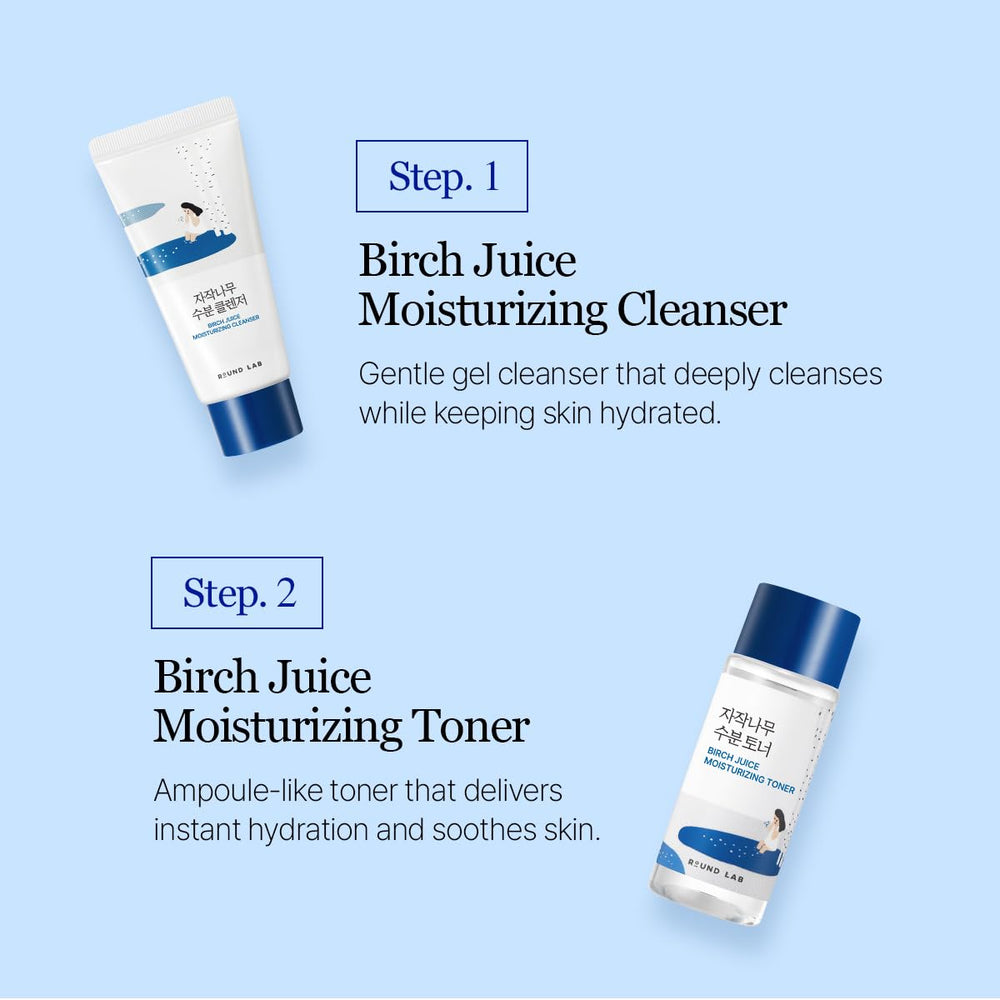 ROUND LAB Birch Juice Cream mini jar for lasting moisture and barrier support.