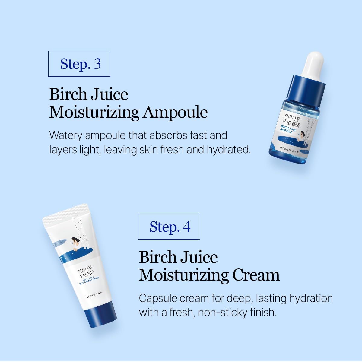 ROUND LAB Birch Juice Travel Kit mini set for a complete routine on the road.