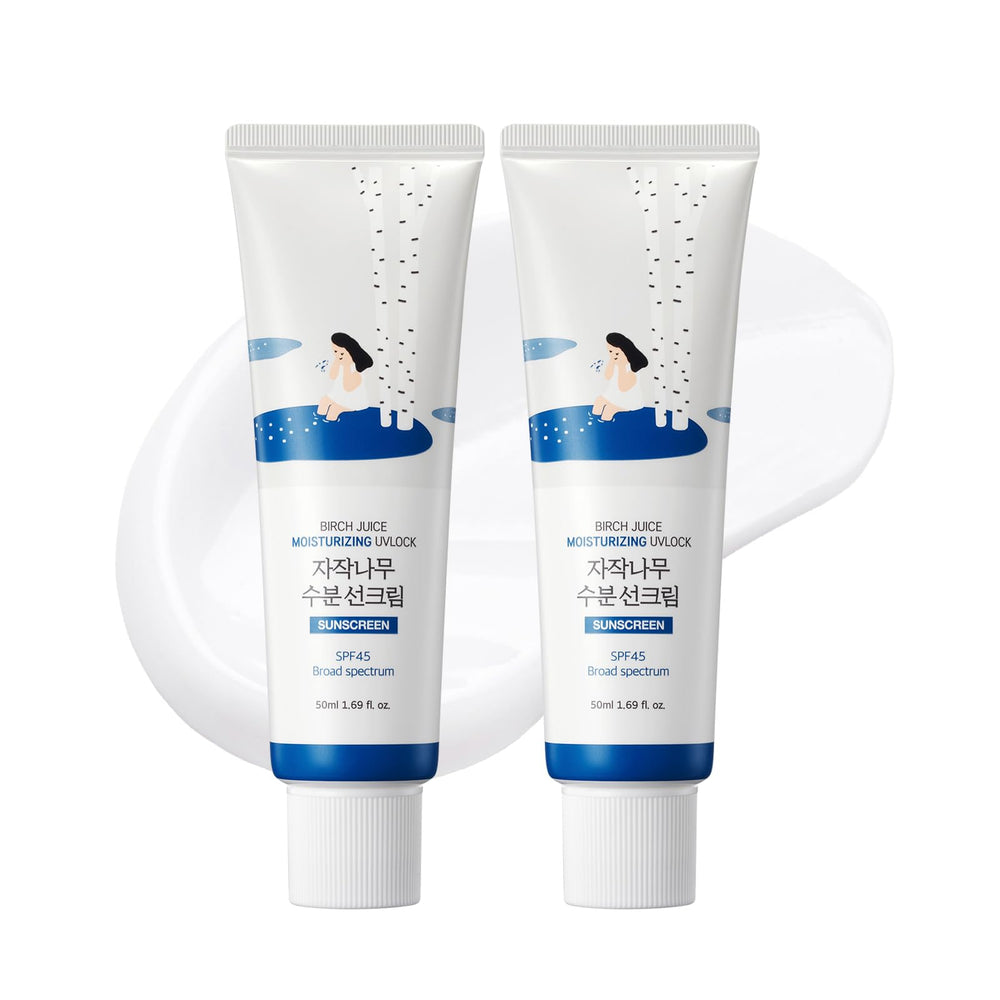ROUND LAB Birch Juice UV Lock SPF 45 2-pack bottle front for daily sun protection