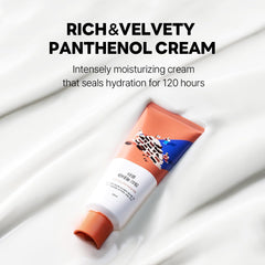 ROUND LAB Soybean Panthenol Cream pump dispense shows easy application.