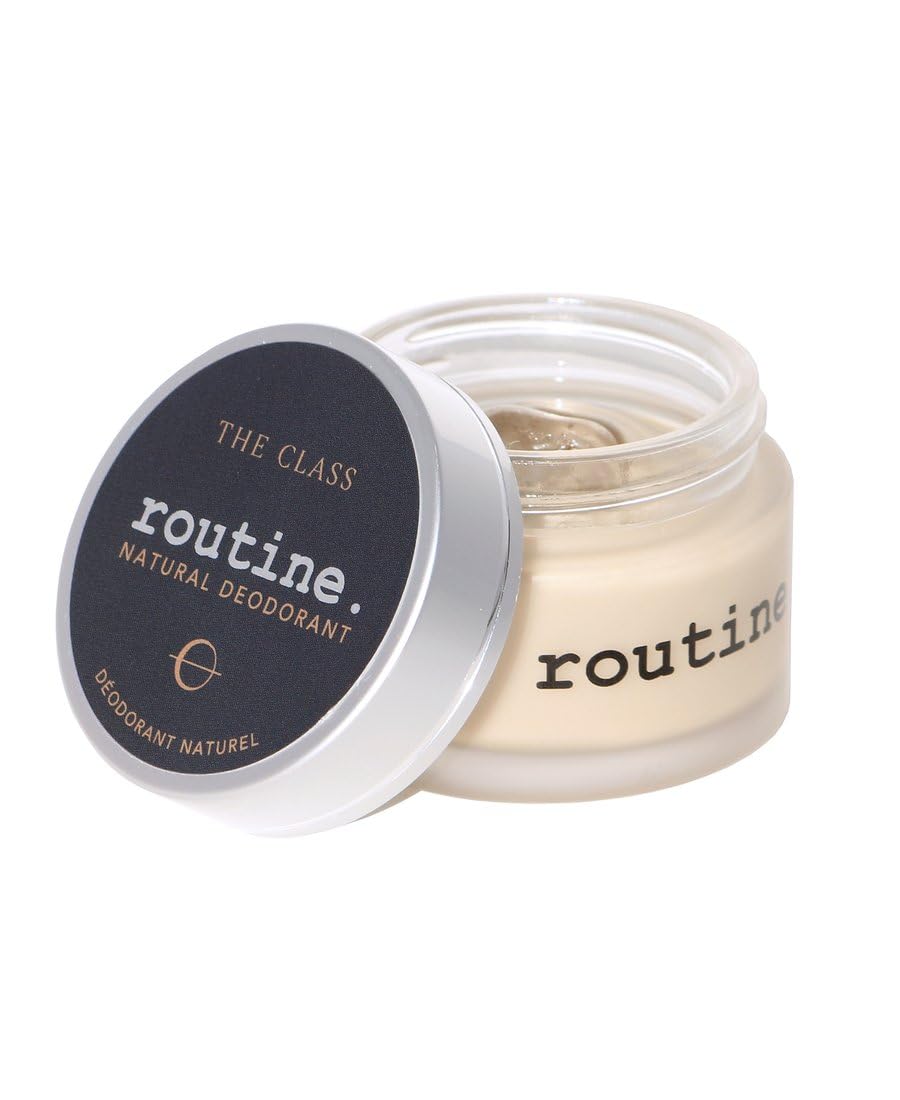 Routine The Class Deo Jar open, showing creamy texture for easy underarm application and gentle odor control.