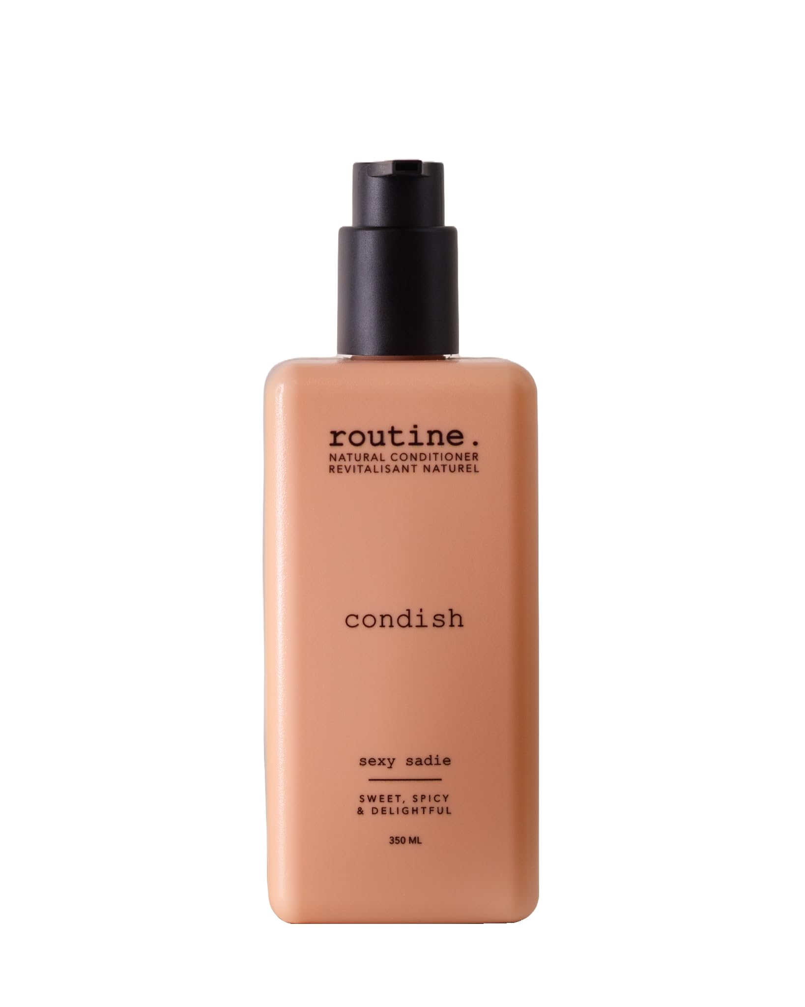 Routine Deep Hair Conditioner bottle pour showing easy application and hydration