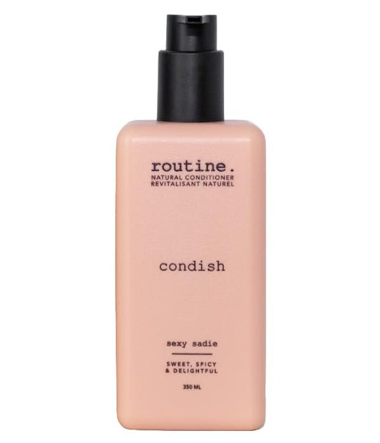 Closeup of Routine Deep Hair Conditioner packaging and label design