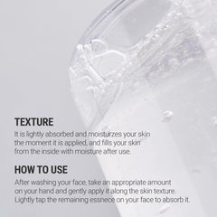 ROVECTIN Aqua Hyaluronic Essence application-routine suggesting daily use morning and night.