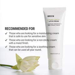 Dispensing pump for ROVECTIN Calming Lotus Water Cream enables easy daily use